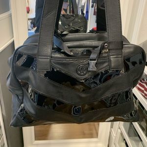 lululemon athletica Black Patent Chevron Tote